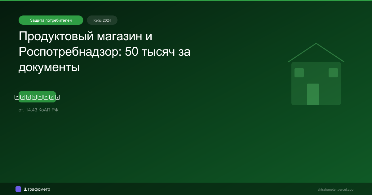 Продуктовый магазин и Роспотребнадзор: 50 тысяч за документы