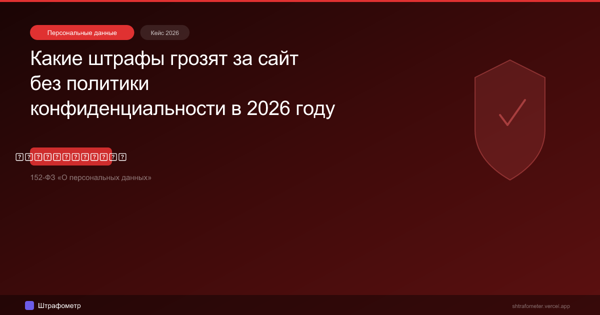 Какие штрафы грозят за сайт без политики конфиденциальности в 2026 году