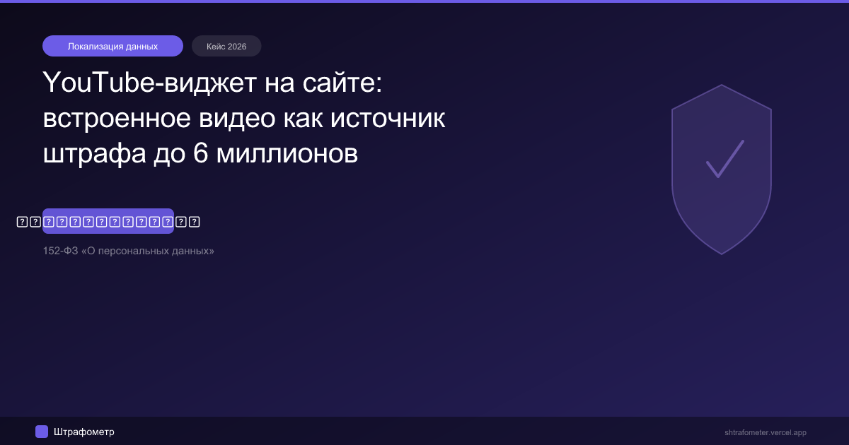 YouTube-виджет на сайте: встроенное видео как источник штрафа до 6 миллионов